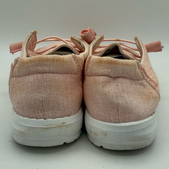Hey Dude Wendy Women's Shoes Loafers Linen Pink Lemonade Size 7 - Picture 4 of 7